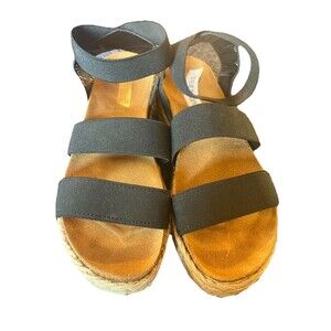 Steve Madden Women's Kimmie Espadrille Sandals Elastic Black Size 7